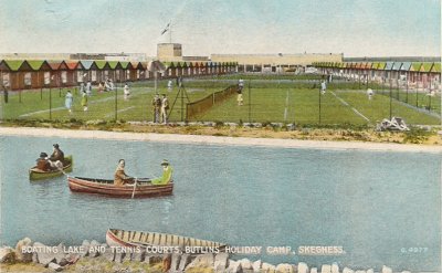 Boating Lake and Tennis
		      Courts, Butlins Holiday Camp, Skegness